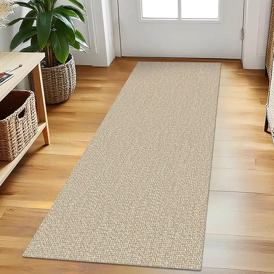 EARTHALL Washable Runner Rug, Non Slip Entry Runner, 2x5 Ft, Sand/Beige