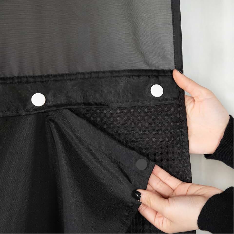eachope 1 Pack Fabric Snap-in Shower Curtain Liner Replacement,Compatible with No Hook Shower Curtain with Snap in Liner, Removable & Water-Repellent,Machine Washable,70x54,Black