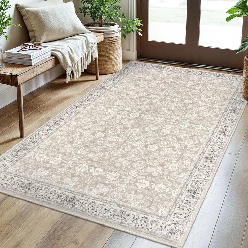 SIILOOM 3x5 Washable Area Rug Non Slip Door Mat Indoor for Entryway Bedside