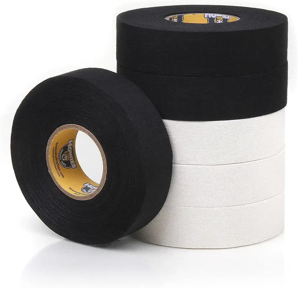 Howies Hockey Tape 6-Pack Combo - Stick & Shin Pad Tape, White/Black/Clear