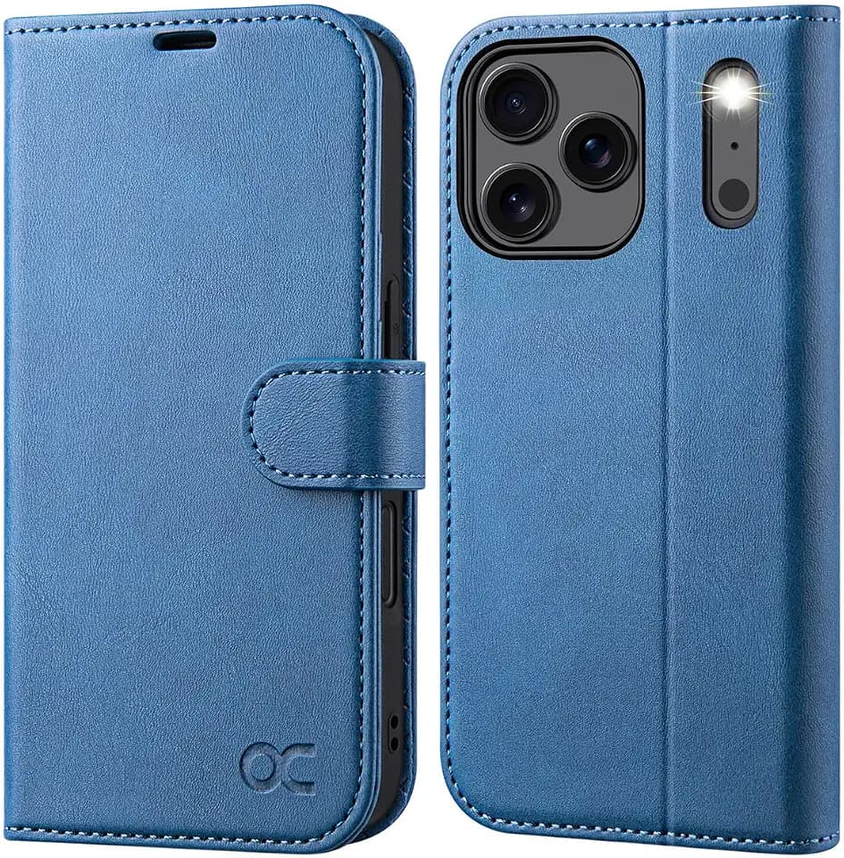 OCASE for iPhone 18 Pro/ 17 Pro Wallet Case, Card Holder, Light Blue