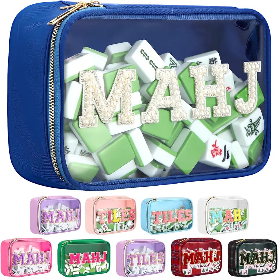 Mahjong Bag American Mahjong Case Waterproof, Navy Blue, Mahj