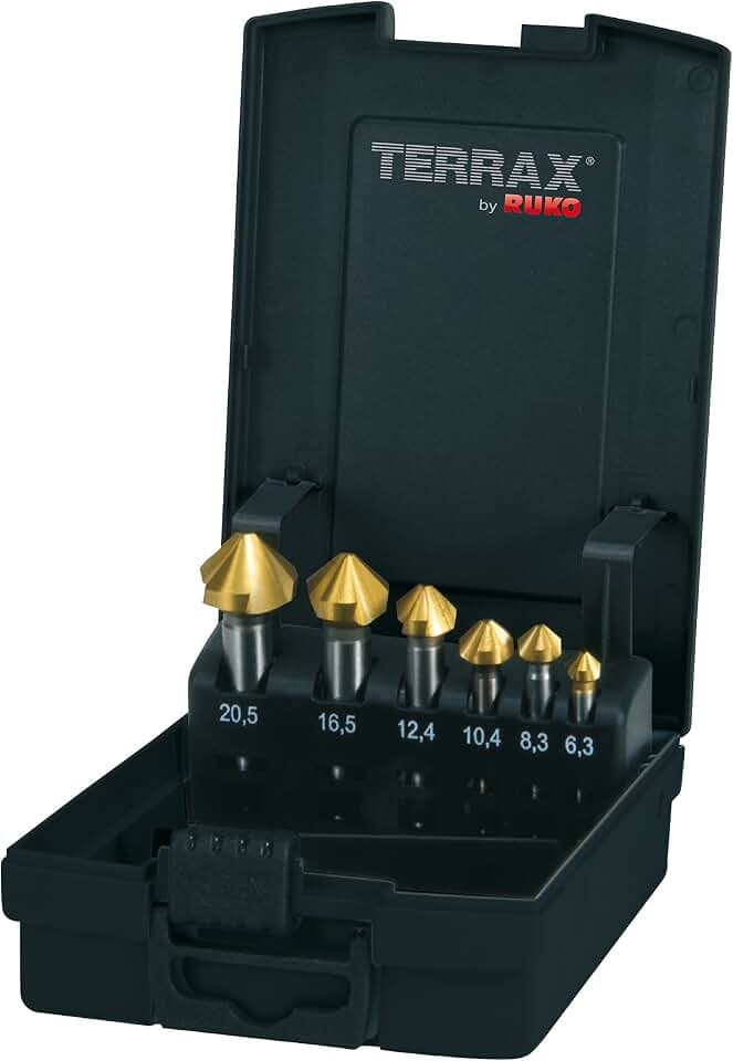 Ruko A102152TRO Kegel- und Entgratsenker-Satz DIN 335 Form C 90 degree HSS-TiN in Kunststoffkassette