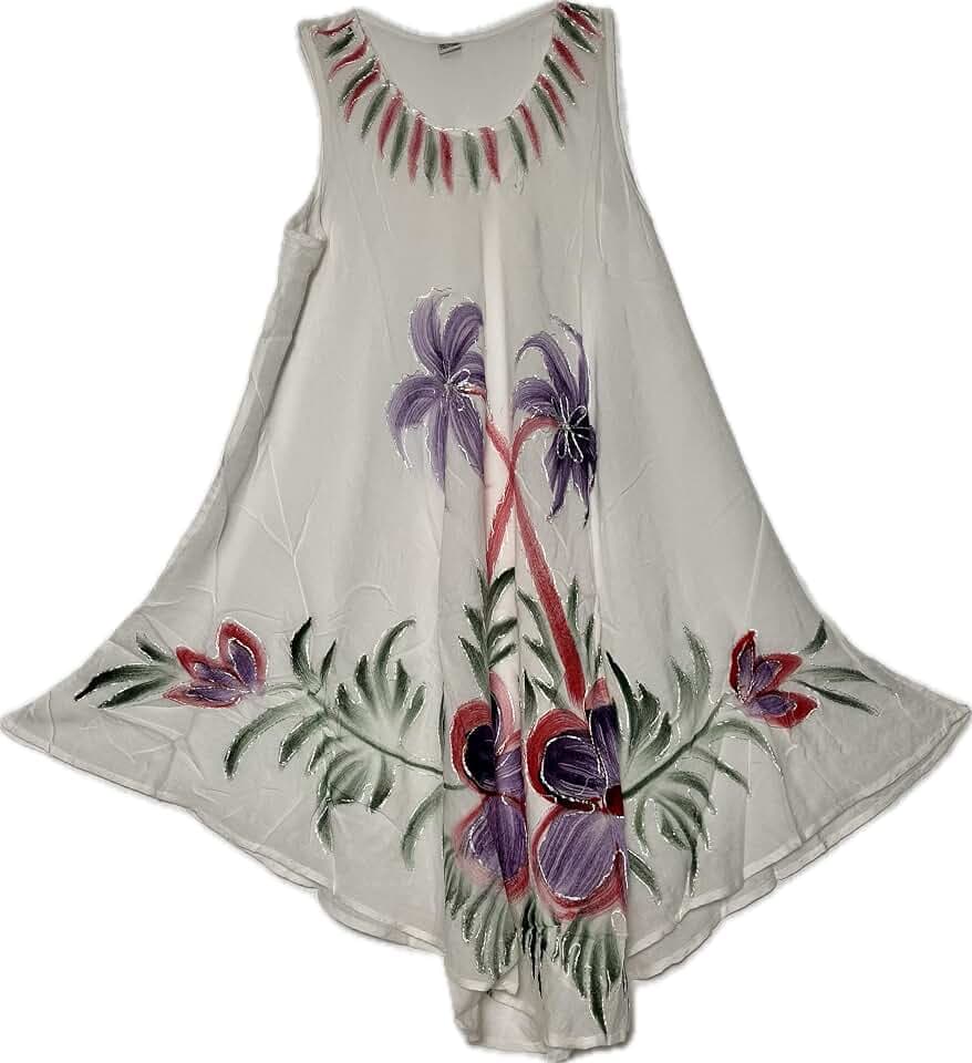 Sommerkleid für Damen, ärmellos, Einheitsgröße, hergestellt in Indien
