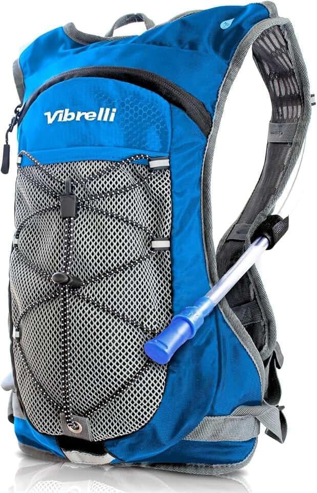 VibrelliVibrelli Hydration Backpack & 2L Hydration Bladder - High Flow Bite Valve - Hydration Pack for Cycling, Running, Hiking