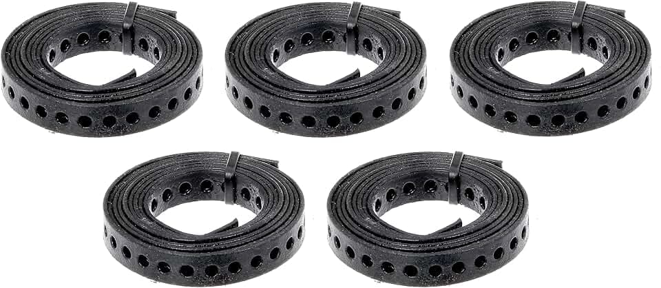 Alberts 848125 Lochband | mit oder ohne Abrollkasette | schwarz kunststoffbeschichtet | Breite 20 mm | Länge 1,5 m | 5er Set