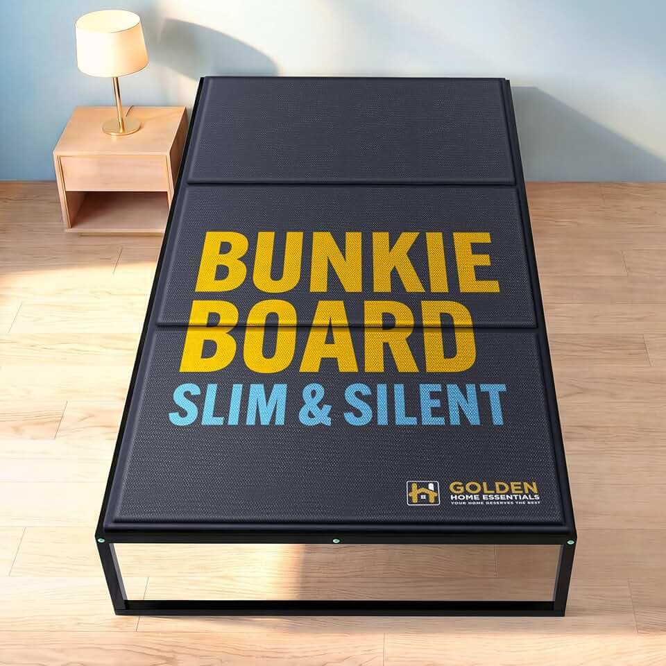 Golden Home Essentials Premium 10mm Twin Size Bunkie Board (38" x 75") – Slim Low-Profile Mattress Support – Quiet, Moisture-Resistant, Lightweight Bed Board for Platform & Slatted Frames
