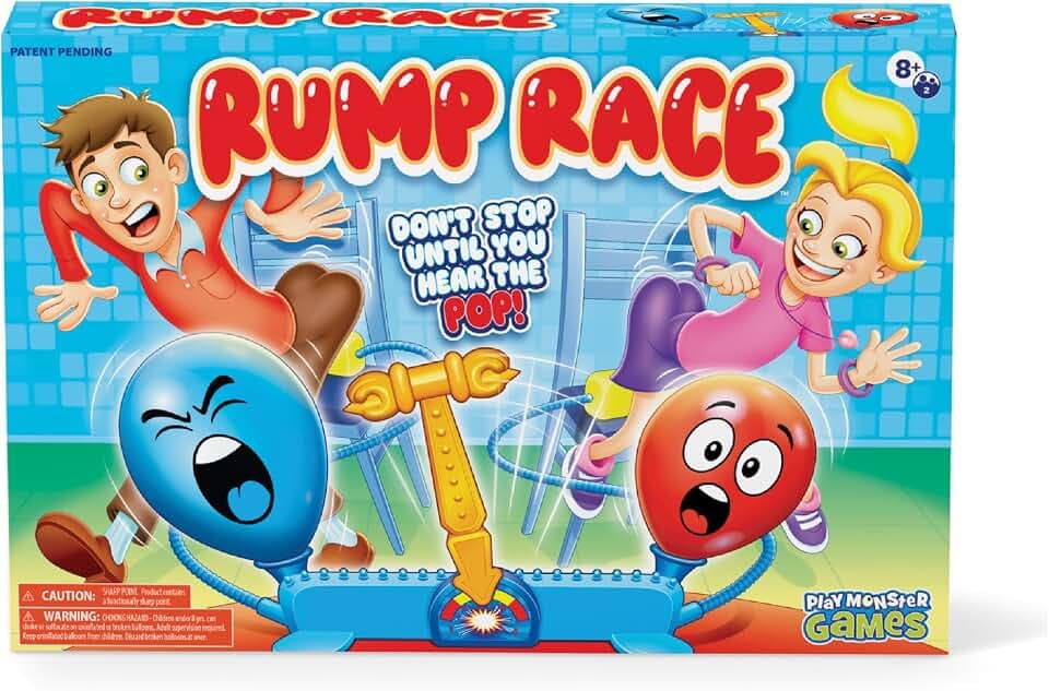 Rump Race Balloon Popping Battle Board Game Family Game Night, Party Game