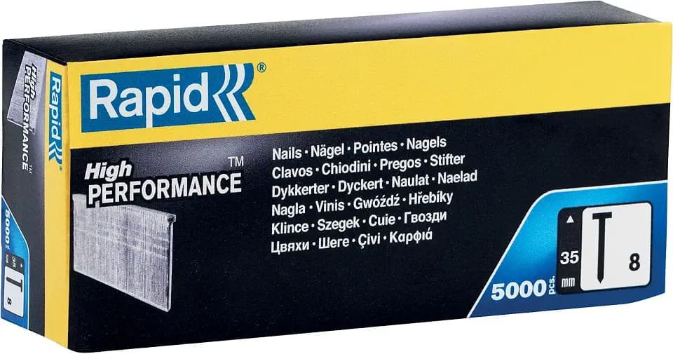 Rapid Nägel Typ 8, 35 mm, 18 Ga Stauchkopfnägel aus Stahl, 5.000 Stk.