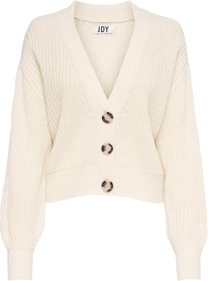 JDY Damen Strickjacke JDYJusty gestrickte Damenjacke Cardigan mit Knopfleiste