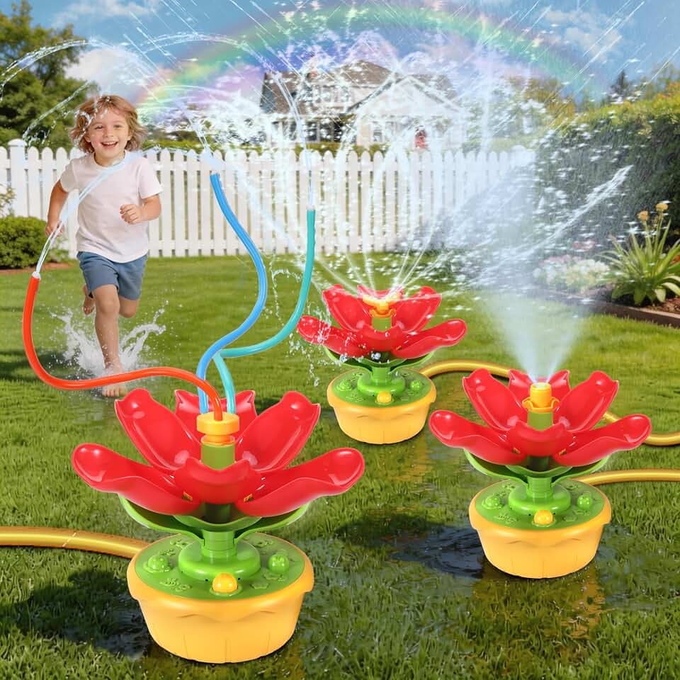 Wassersprinkler für Kinder, Outdoor Wasserspielzeug mit Wackelschläuchen