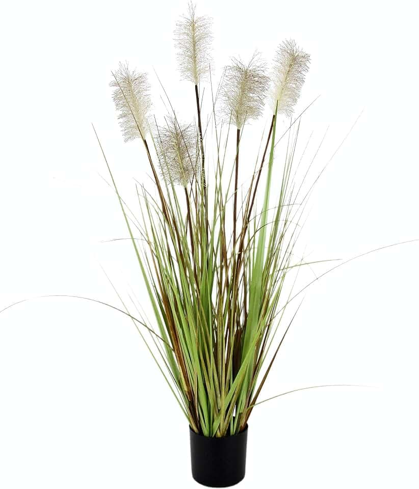Pampas Gras im Topf Feder-Gras Ufergras Seidenblumen Grasbusch Dekogras Gras Kunstpflanzen Kunstgras künstliche Pflanzen Solitärgras Ziergras Dekopflanze Pampasgras Kunstgras