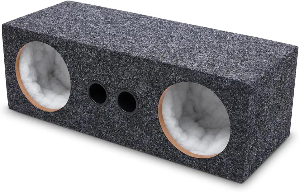 Dual 6.5 in Car Speaker Box, Ported MDF Enclosure with Carpet