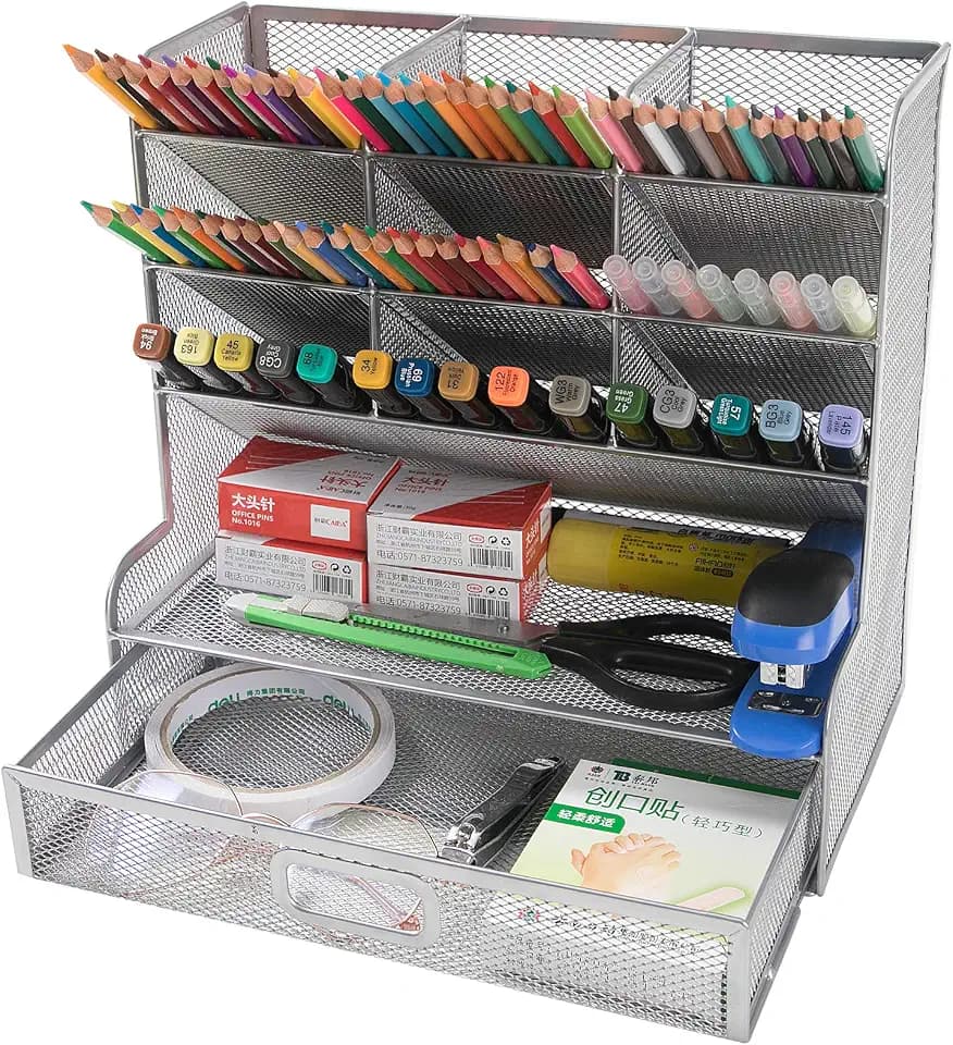 Netz Schreibtisch Organizer Multifunktionale Desktop Schreibwaren Stifthalterbox für das Heim Büro Schule Supply Lagerregal