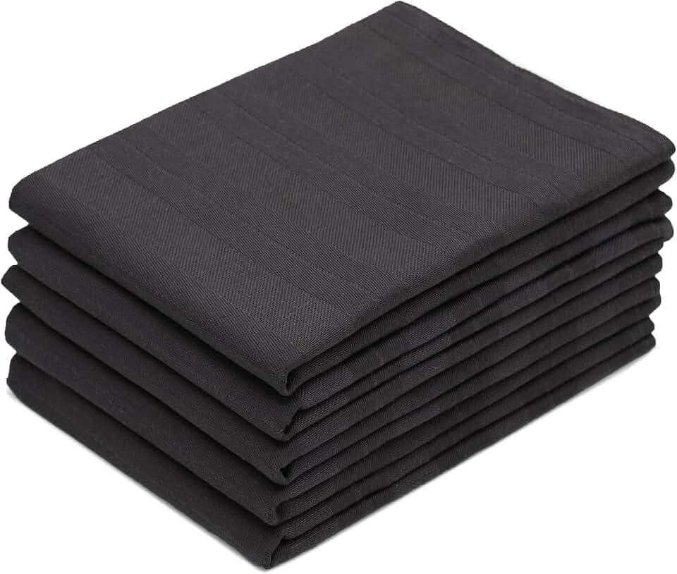 ZOLLNER 5er Set Geschirrtücher - Baumwolle in 50x70 cm - saugstarke und strapazierfähige Küchentücher - waschbar bis 60°C – in Graphit - Gastronomiequalität - Oeko Tex® Zertifiziert