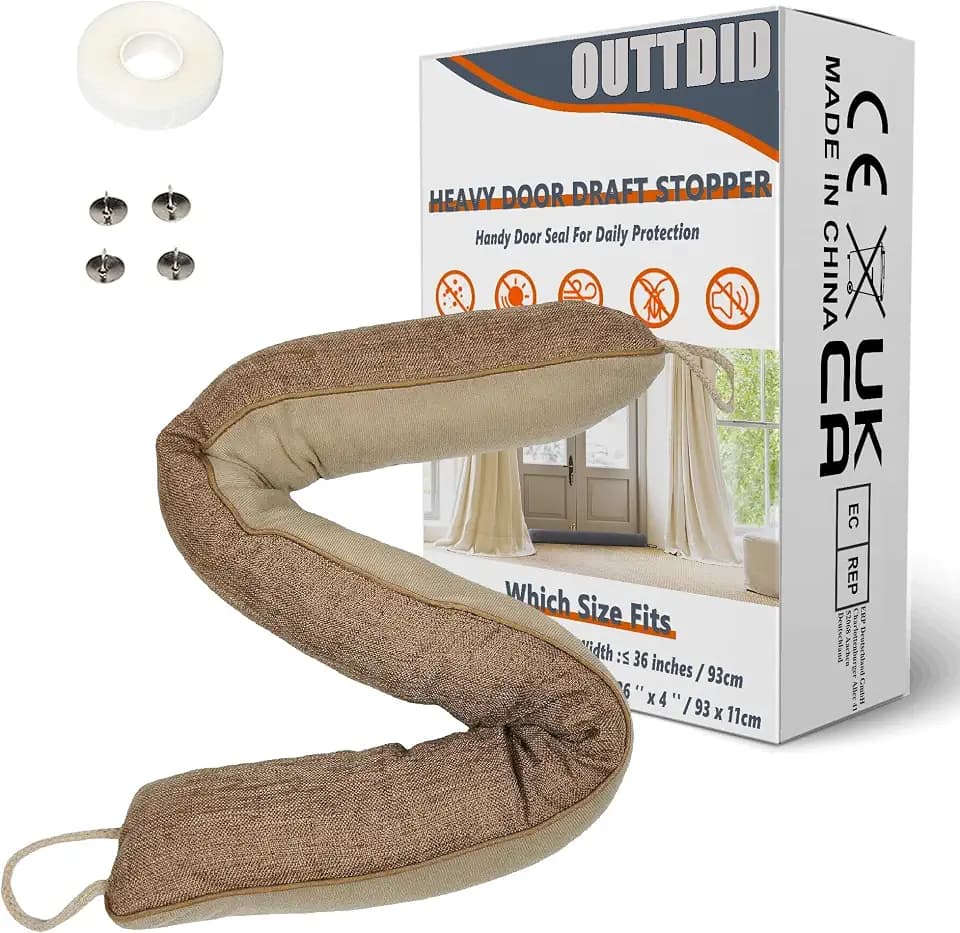 Zugluftstopper für türen, 93cm Schwerer Zugluftstopper tür Zugluftstopper Windstopper Türluftstopper für Schutz Zugstopper Türluftstopper Haustür Kältestopper für Türen & Fenster - Braun