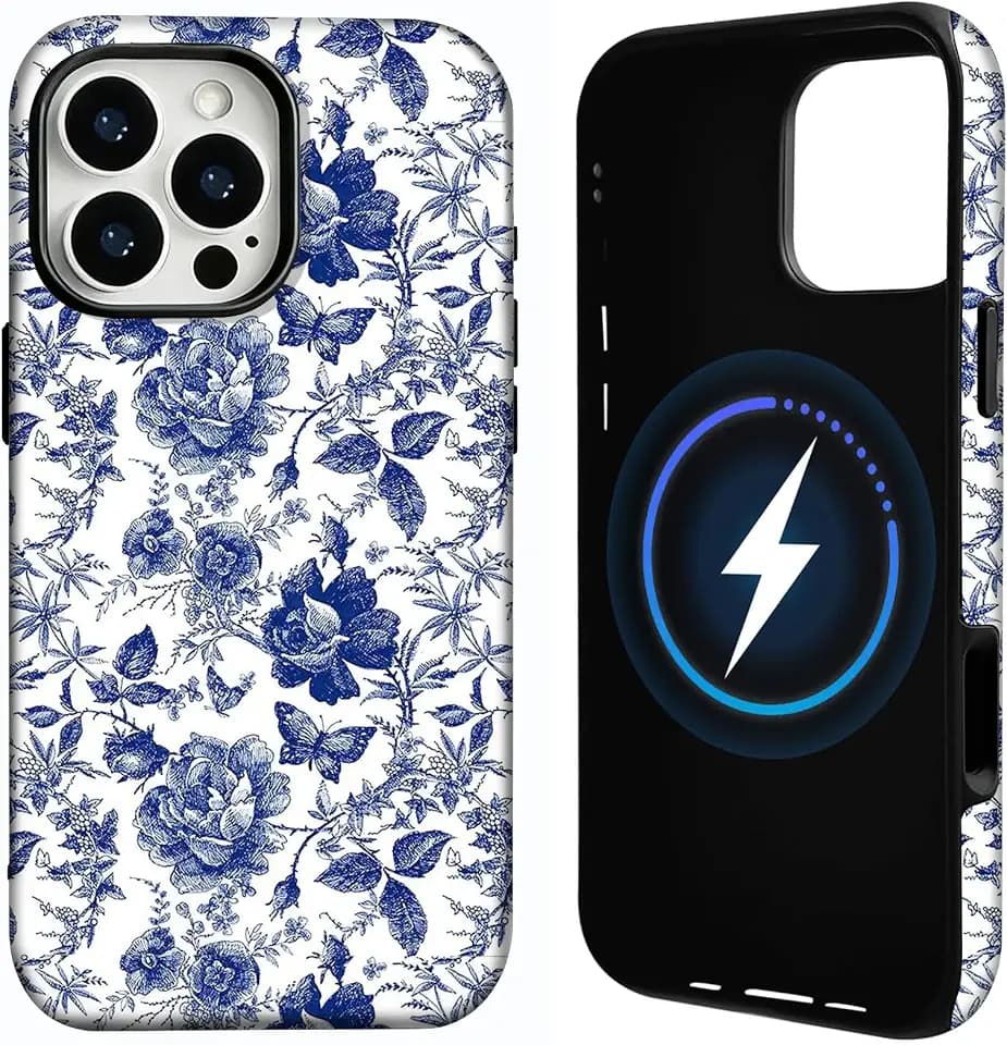 for iPhone 16 Pro Max Case Compatible with Magsafe Flower Phone Case