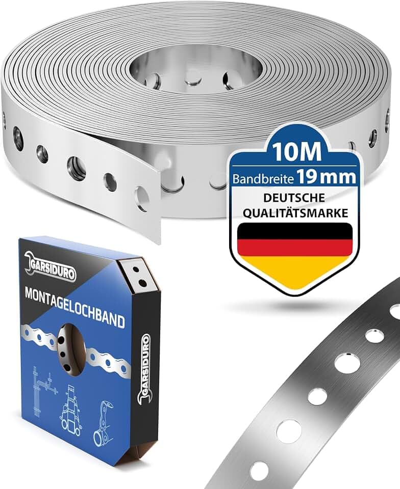 Montagelochband verzinkt 19mm x 10m flexibel Lochband Metall