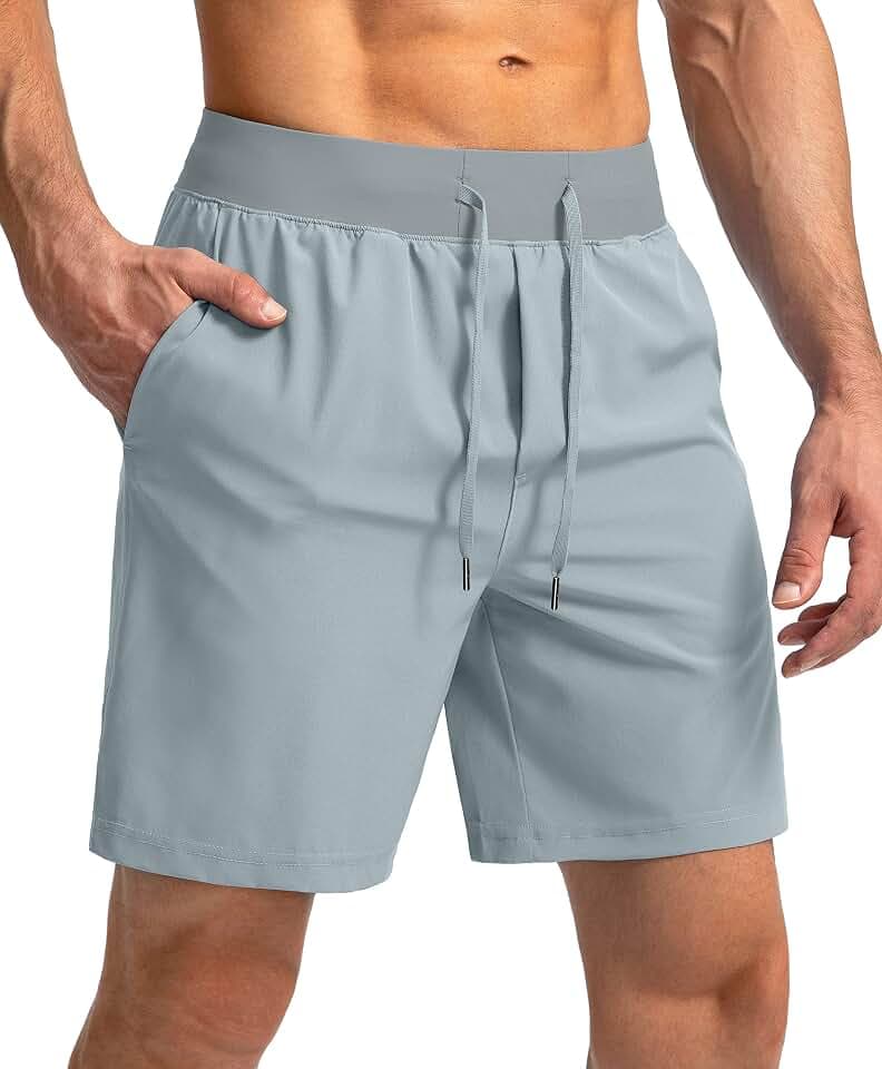 Soothfeel Men's Athletic Running Shorts Zipper Pockets 9"/7"/5 Workout Gym