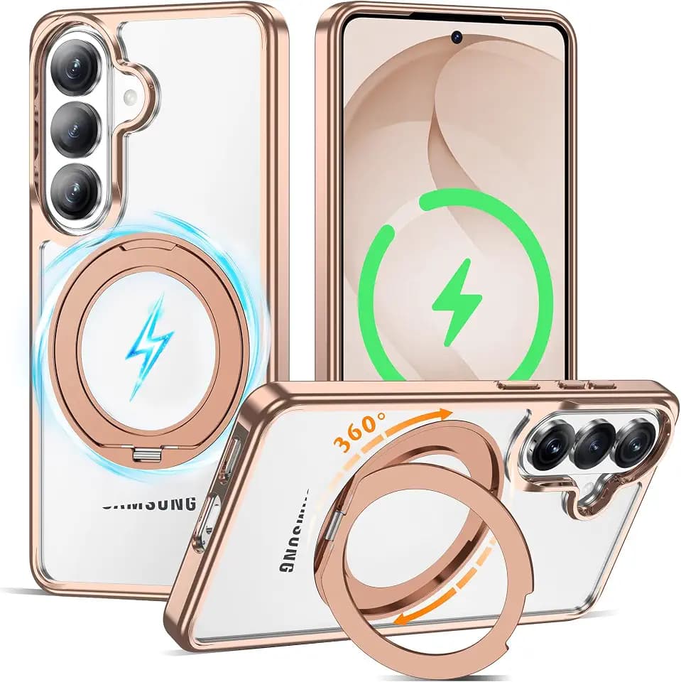 for Clear Samsung Galaxy S26 Plus Case with Stand,Desert Gold