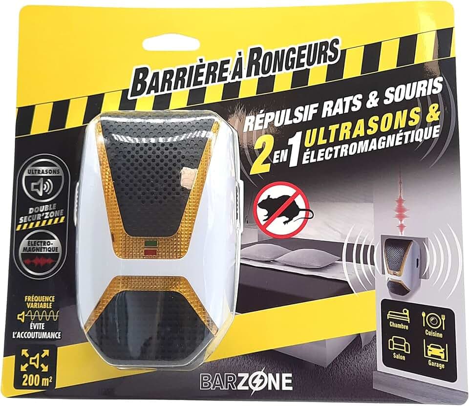 BARRIERE A RONGEURS Ultraschall- & elektromagnetisches Abwehrmittel für Ratten und Mäuse – 1 Gerät, nicht zutreffend