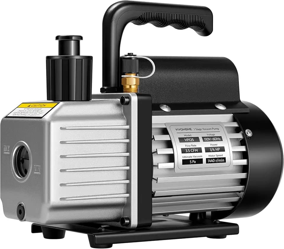 VIVOHOME 110V 1/4 HP 3.5 CFM Single Stage HVAC Vacuum Pump with Oil Bottle