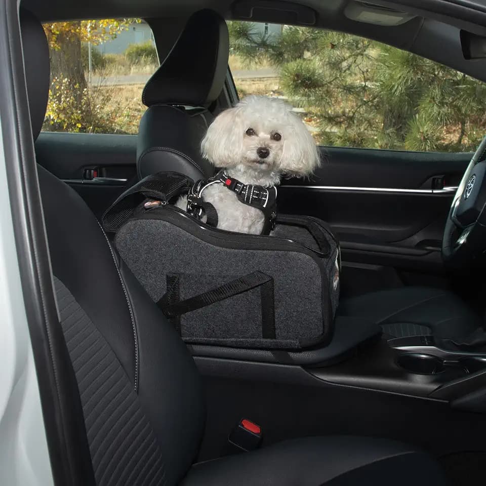 K&H Center Console Dog Car Seat for Small Dogs & Cats, for Pets Under 8 lbs
