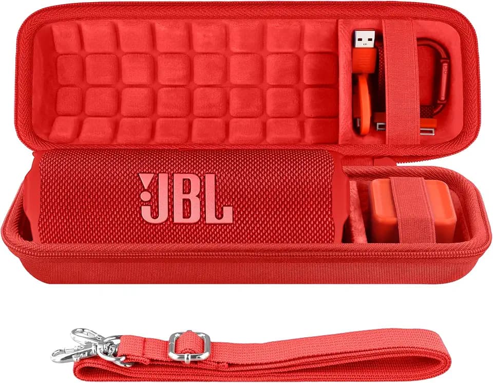 co2CREA Hard Travel Case for JBL Flip 7/6/5/4 Speaker, Red