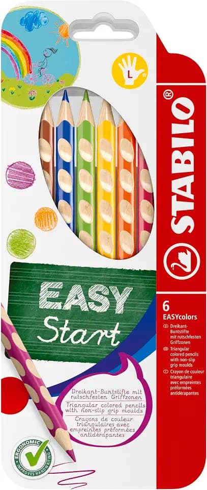 STABILO - Ergonomischer dicker Buntstift für Linkshänder - EASYcolors