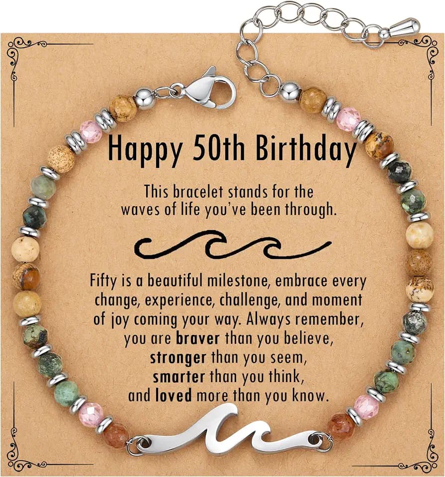 TONY & SANDY Friend Gifts for Women, Unique Birthday Gifts for Women, Sister Gift from Sister, Wave Bracelet, Christmas Stocking Stuffers for Woman Female, Bestie Friendship Bracelets