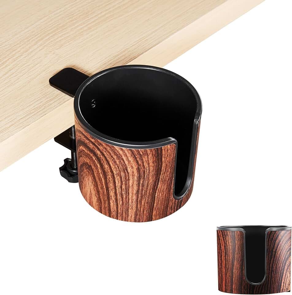 Luxury 2pcs Desk Cup Holder, (2PCS Walnut Design)