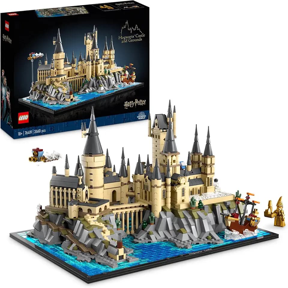 LEGO Harry Potter Schloss Hogwarts mit Schlossgelände - Set zum Sammeln für Erwachsene inkl. Hauptturm & Astronomieturm, Kammer des Schreckens & Architekt Minifigur - 76419