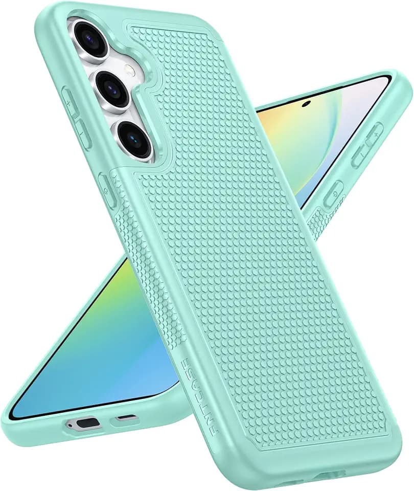 FNTCASE for Samsung Galaxy S24 Case: Mint Green Non Slip Textured