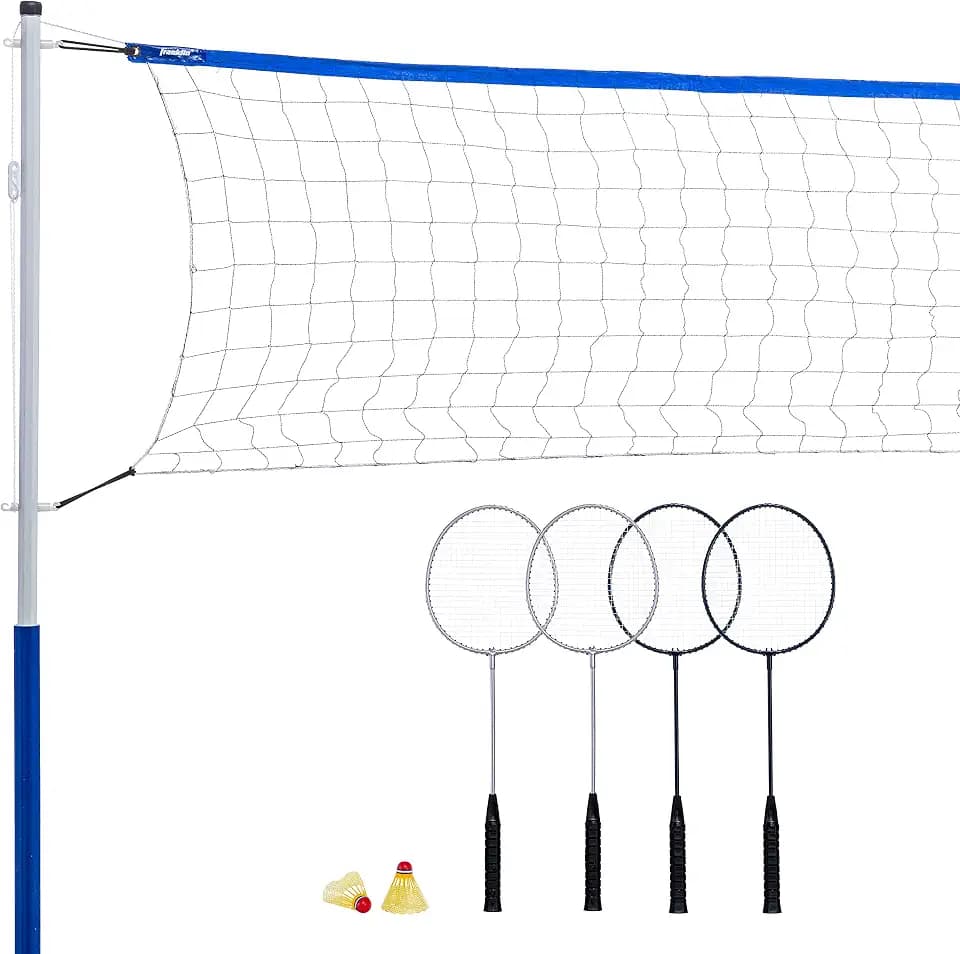 Franklin Sports Complete Badminton Net Set for 4 Players - Recreational