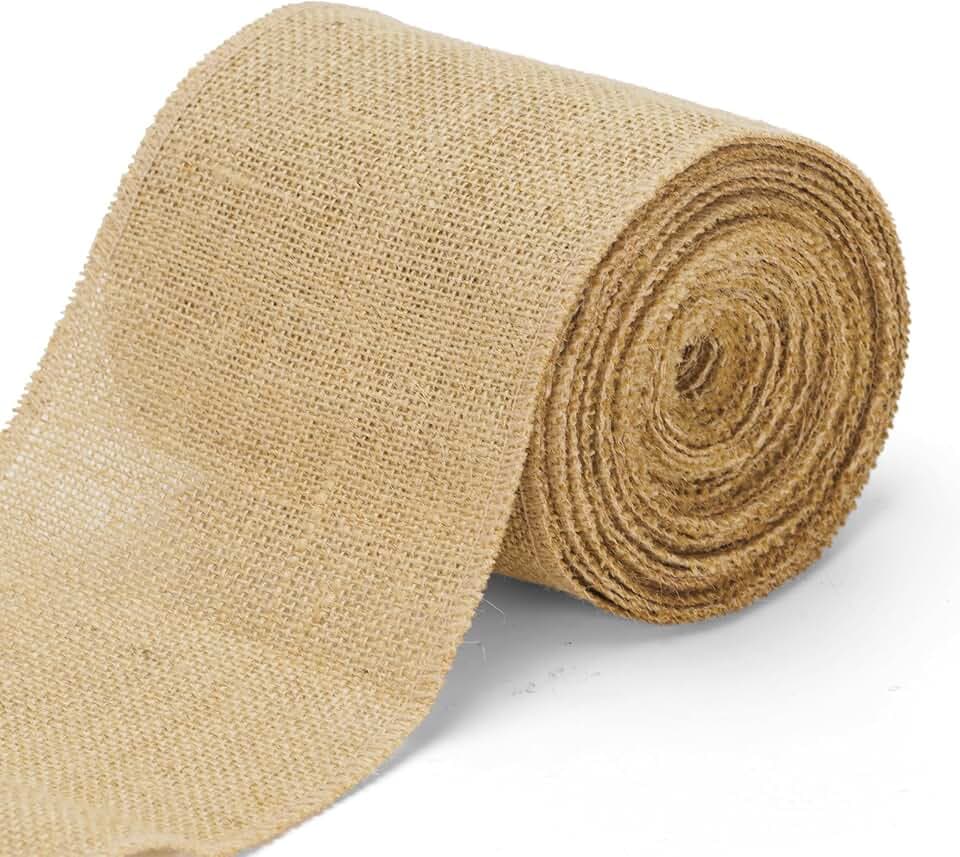 jijAcraft 15cm Juteband Breit Natur: 10m Burlap Band zum Tischläufer, Sackleinen Dekoband für Boho Hochzeit, Leinen Bastelband für Stuhlschleifen, Weihnachtskranz, Baumschutz