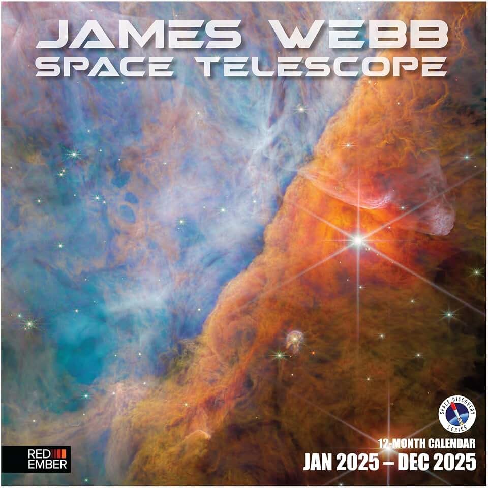 RED EMBER James Webb Weltraumteleskop 2025 Wandkalender 12 Monate | 30,5 x 61 cm geöffnet | dickes und stabiles Papier | Geschenk | Astronomie Universum NASA | Weltraumkalender 2025