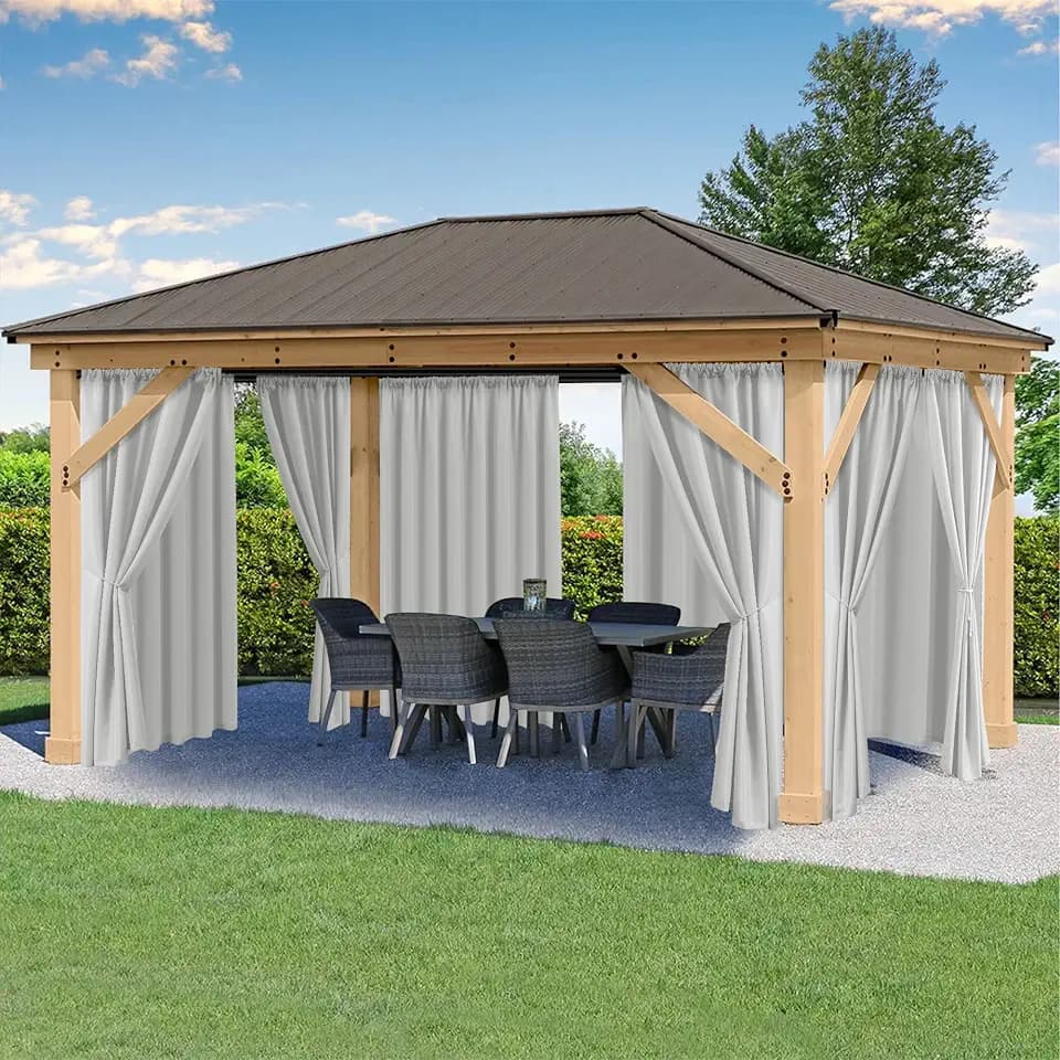 Outdoor Curtains for Patio Waterproof Rod Pocket 4 Pcs 54x95 Silver Grey