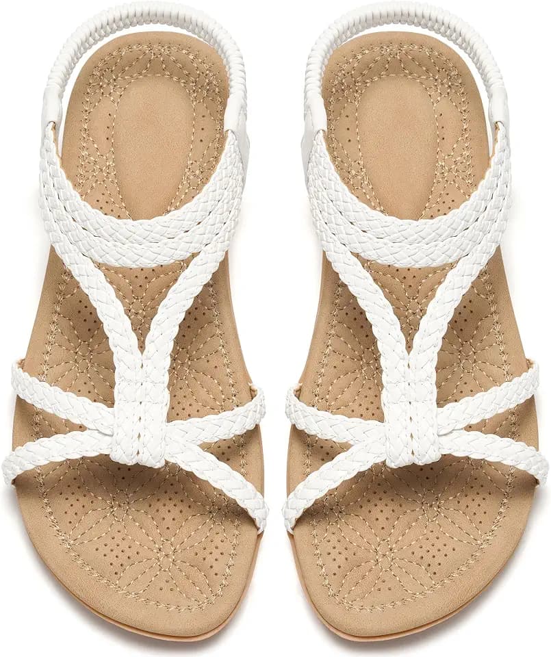 Ecetana Womens Sandals Comfortable Dressy - Summer Slip On Walking Shoes