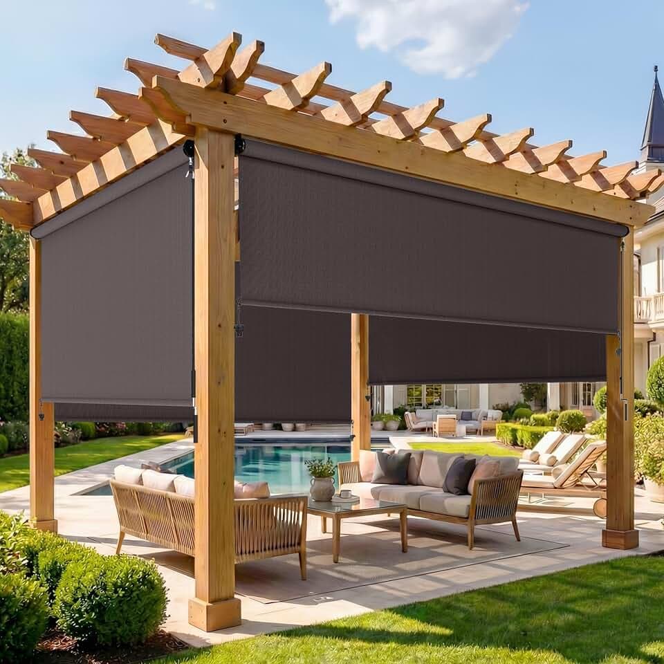 Wisteria Lane 8'W X 8'H Outdoor Roller Shade for Sun & Privacy Protection