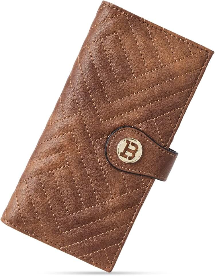 BOSTANTEN Slim Wallet Women RFID Card Holder with Zipper Coin Pocket