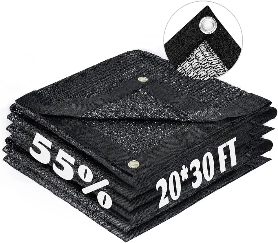 LOVE STORY Shade Cloth for Garden, 55% 20x30FT Sun Tarp, Black