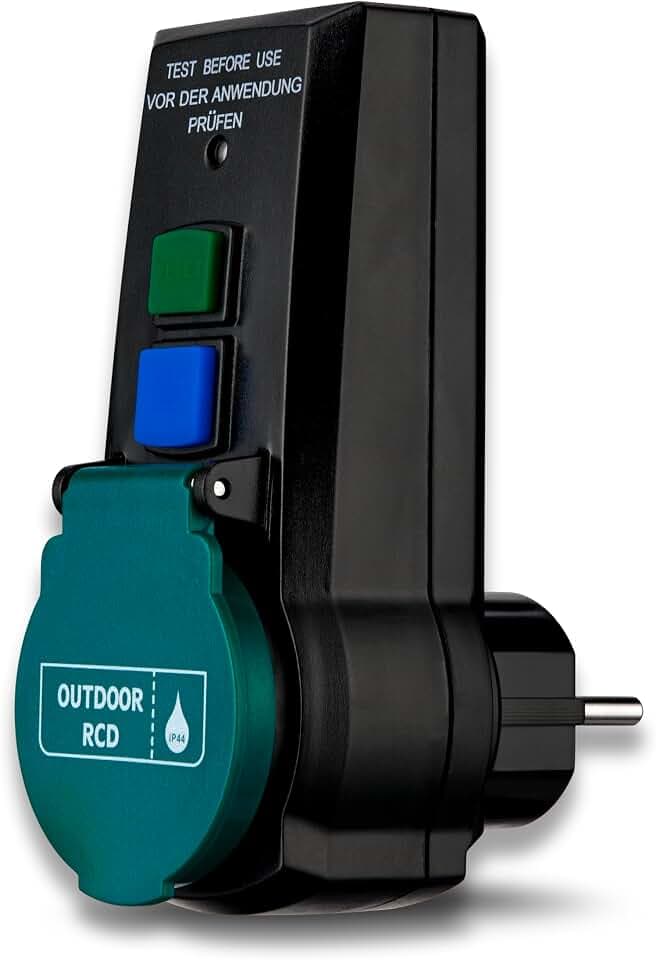 REV Personenschutz-Adapter, FI Schutzschalter für außen, 30ms, schwarz