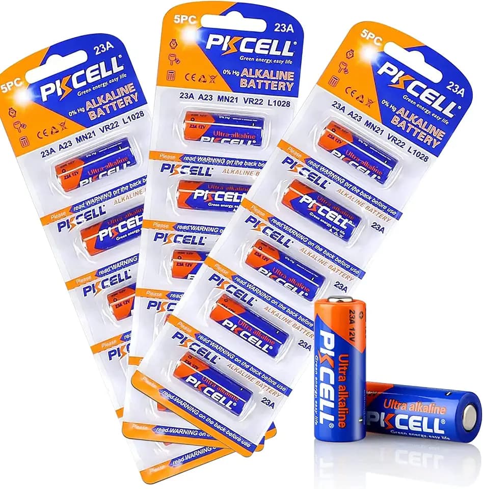 PKCELL 23A 12 Volt Battery 15 Pack, A23 23A 12V MN21/23 Alkaline Battery
