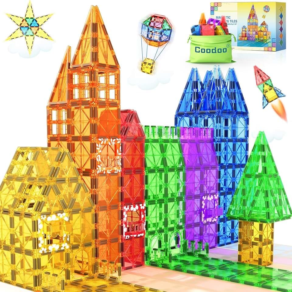 60PCS Magnetische Bausteine Kinderspielzeug Magnetblöcke Sensorik Spielzeug