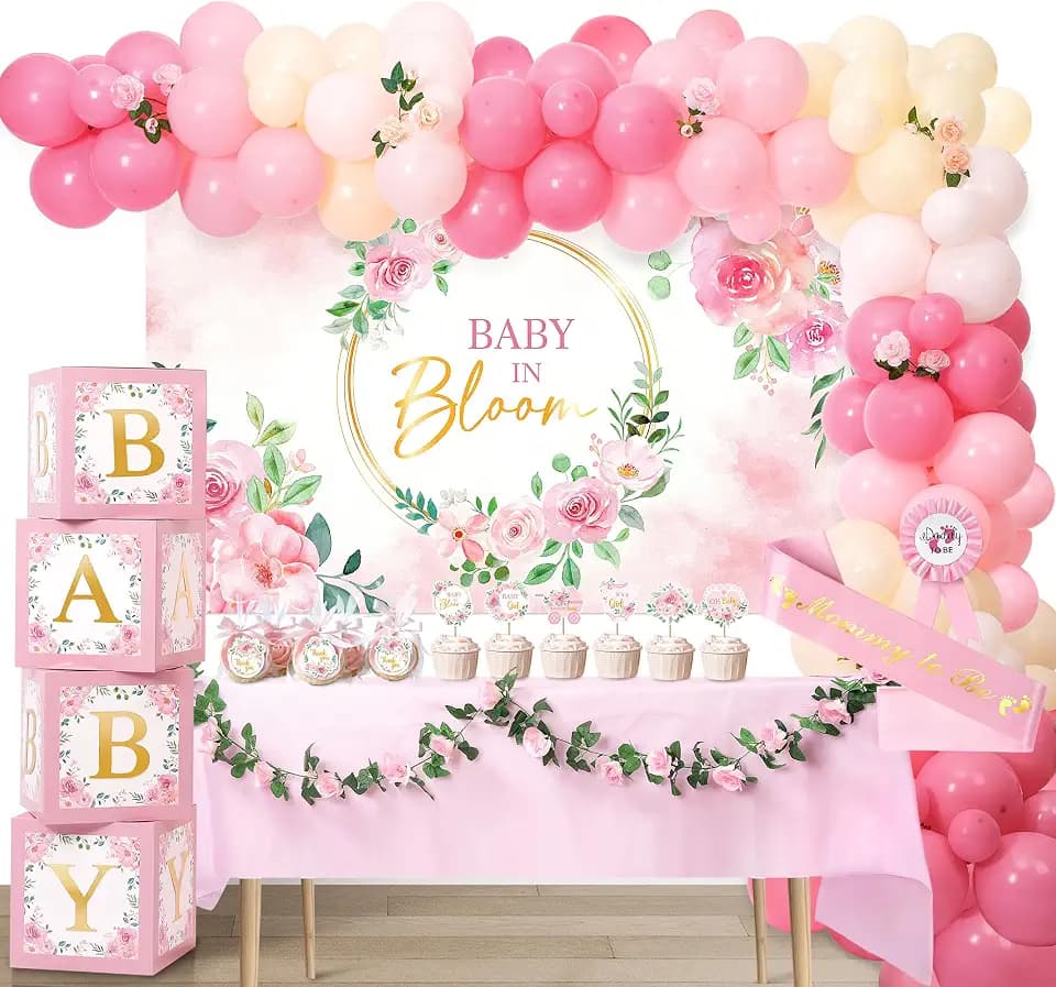 Kriyokiaa Baby in Bloom Baby Shower Decorations, Peony Floral Kit