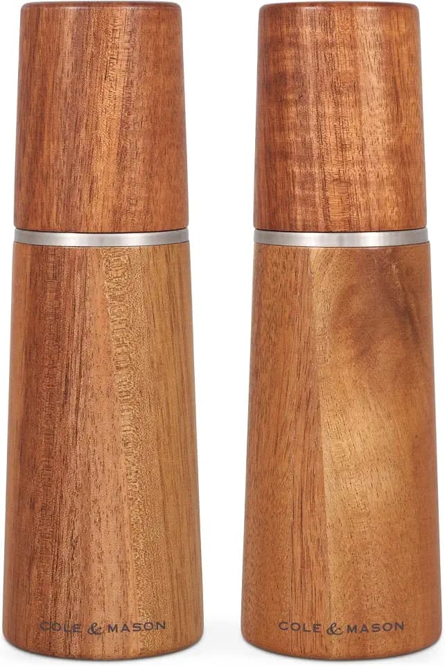 Cole & Mason Marlow Salz und Pfeffermühle Holz Set 18,5 cm, Keramikmahlwerk