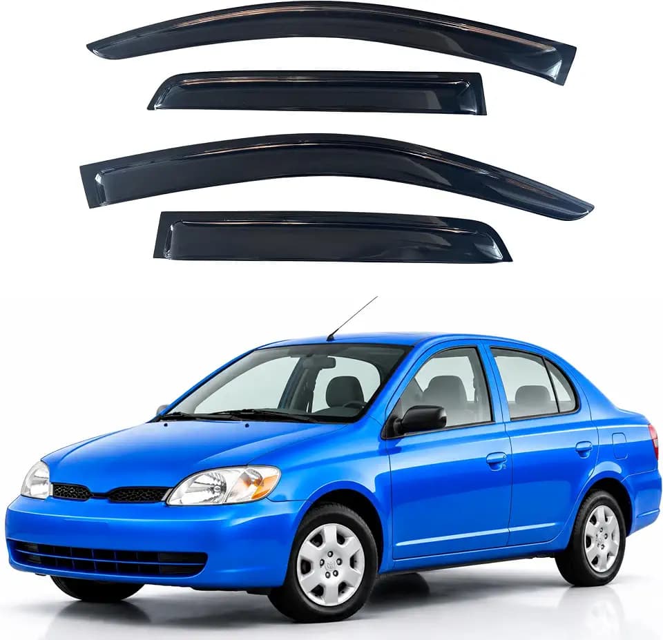 IG Window Visors Fit for 2000-2005 Toyota Echo Sedan, Out-Channel Rain Guards Vent Wind Deflectors 4PC, Car Accessories for 00-05 Echo Sedan