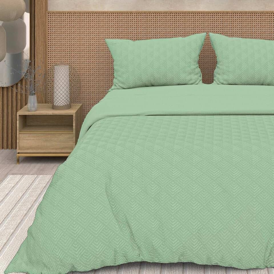 Soleil d'ocre, Bettwäsche-Set mit Bettdeckenbezug 3D Mikrofaser 260x240 cm Gaia Mintgrün