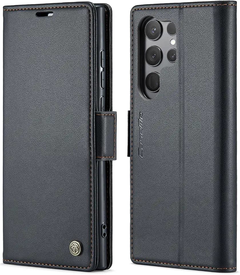 SINIANL for Samsung Galaxy S25 Ultra Wallet Case with RFID Blocking, Black
