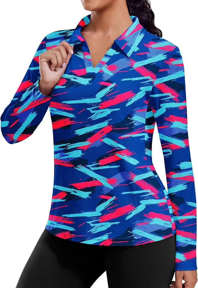 PINSPARK Women's Long Sleeve Shirt Quick Dry Workout Top UPF 50+ Sun Shirt